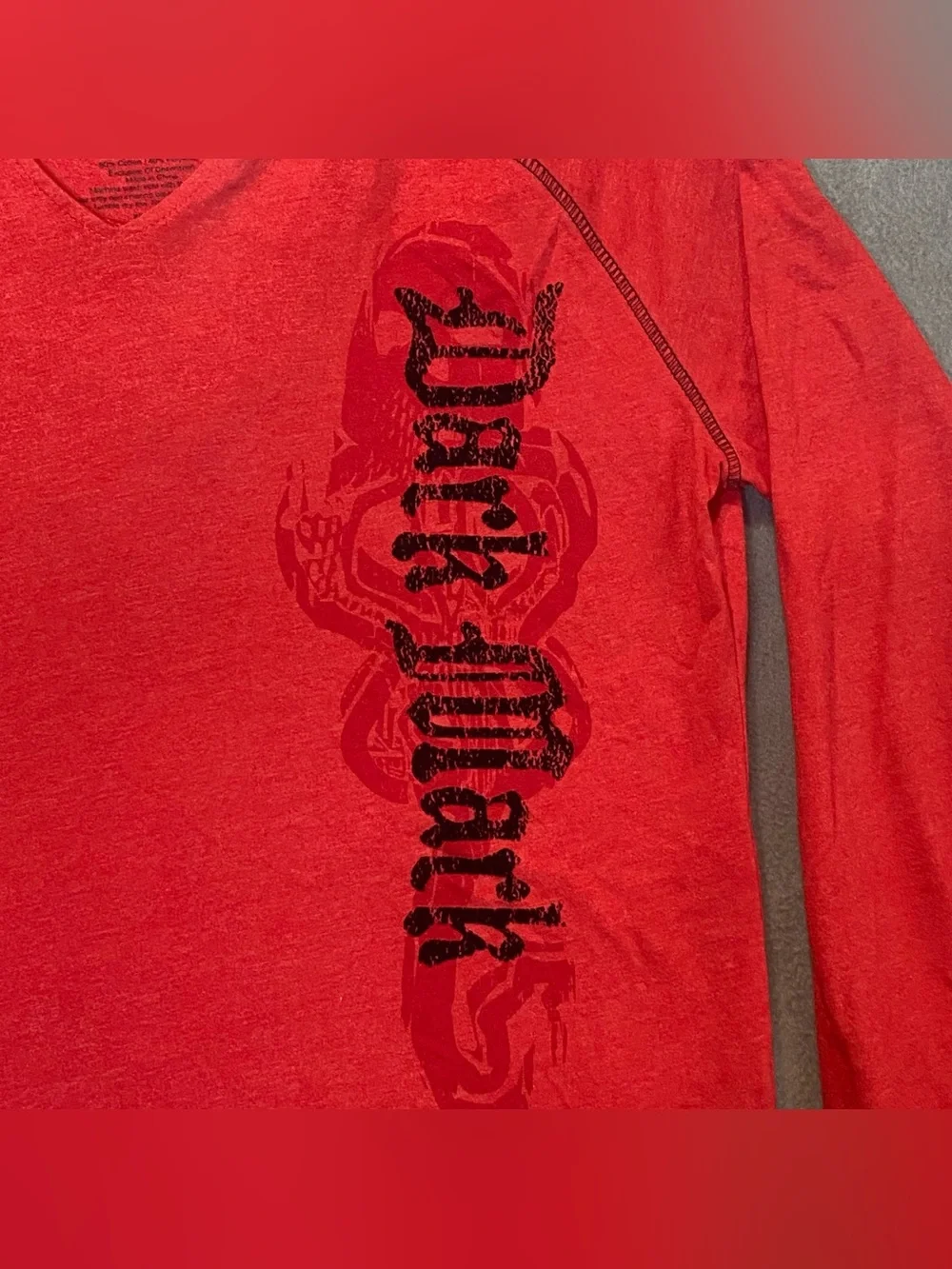 Small Harry Potter Universal Studios Dark Mark Red Hooded Long Sleeve Shirt